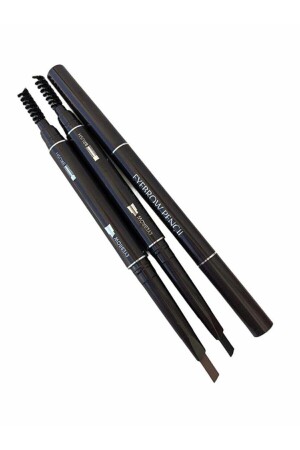 Çift Taraflı Kaş Kalemi 2'li Set Kahverengi Siyah Eyebrow Pencıl - 2