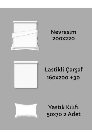 Çift Taraflı Kullanılabilen Çarşafı Lastikli Kırmızı Gri Çift Renk Çift Kişilik Nevresim Takımı NevDüz - 10