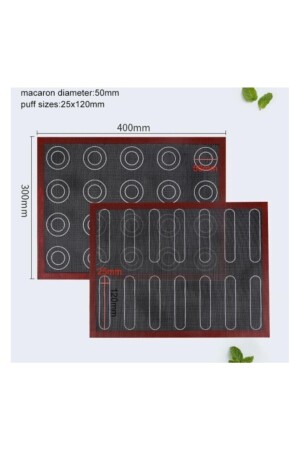 Çift Taraflı Makaron Ve Ekler Silpatı 30x40cm M017 - 4