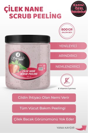 Çilek & Nane Aromalı Canlandırıcı & Yumuşatıcı El Ayak Ve Vücut Bakım Peelingi 800gr ÇİLEKNANEPEELİNG800GR - 2