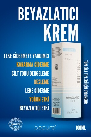 Beyazlatıcı Krem, Yüz, Vücut Ve Genital Bölge Için Leke Ve Kararma Giderici Krem, Whitening 100 ml BPRE00013 - 1