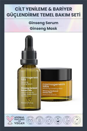 Yenileyici Ginseng Cilt Serumu 30ml - Sıkılaştırıcı Ginseng Maske 50ml Nemlendirici Vegan Bakım Seti CGL1001 - 2