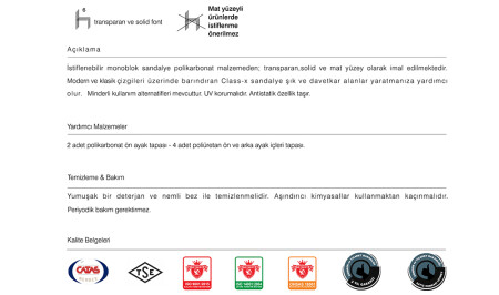 Class-X Sandalye 2 Adet - 8