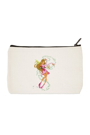 Clutch Winx Flora Baskılı Bez Makyaj Çantası- Kalemlik- El Çantası - 1