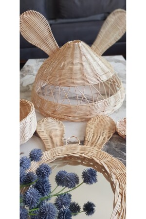 Çocuk Odası Avize Rattan Hasır Bambu Kulaklı Avize Ayna Sepet Seti rn031822 - 8