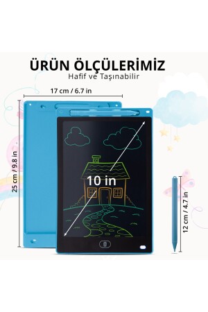 Çocuk Yazı Tahtası Renkli e-Yazı Tahtası Digital Yazı Tahtası Çizim Tableti 10.5 Inç Ekranlı Kırmızı - 7