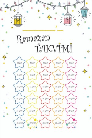 Çocuklar Için Oruç Çizelgesi - Ramazan Ayı Oruç Çizelgesi - Ramazan Sticker K rm - 2