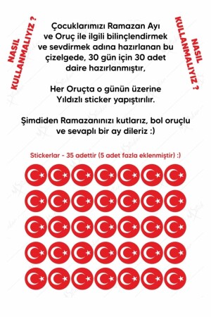 Çocuklar Için Ramazan Ayı Oruç Çizelgesi - Ramazan Sticker Çocuk Imsakiyesi, Ramazan Etkinlik k739 - 5