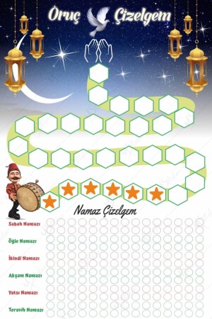 Çocuklar Için Ramazan Ayı Oruç Ve Namaz Çizelgesi - Ramazan Sticker k741 - 4