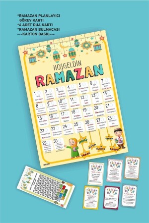 Çocuklara Özel Ramazan Etkinlik Ve Dua Kartları Hoşgeldin Ramazan Planlayıcı Set ramadan2a4 - 2