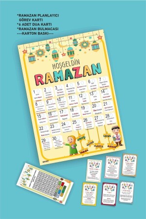 Çocuklara Özel Ramazan Etkinlik Ve Dua Kartları Hoşgeldin Ramazan Planlayıcı Set ramadan2a4 - 3