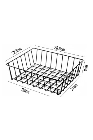 Çok Amaçlı- Dekoratif- Düzenleyici Metal Sepet 2 Adet Siyah - 4