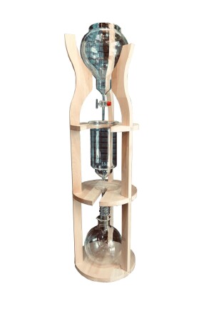 Cold Brew Demleme Camları Ve Standı (ahşap Stand), 2 Lt - Cold Drip, Soğuk Kahve Demleme Tower BGM003 - 3