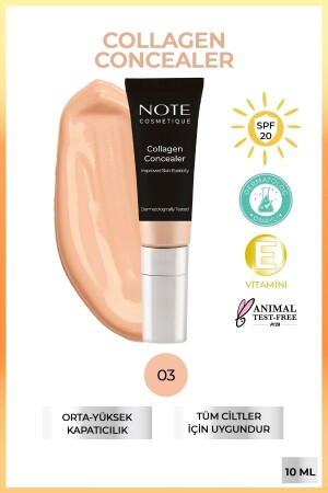 Collagen Concealer 03 Kolajen İçerikli SPF 20 Göz Altı Kapatıcısı - 3