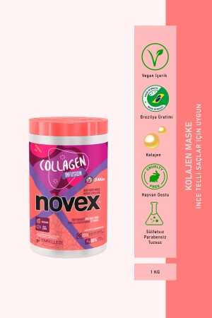 Collagen Infusion İnce Telli Saçlar için Hacim Veren Saç Maskesi 1 KG - 1