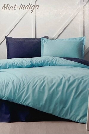 Colormix Bettbezug-Set für Einzelbett, Mint-Indigo EVTNVTÖZDL00458 - 2