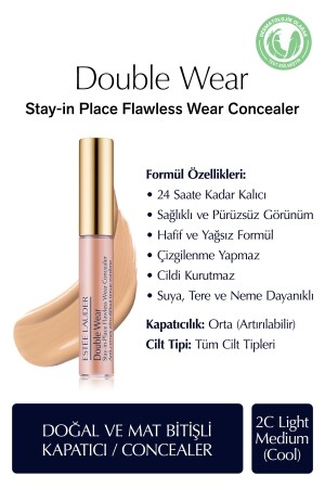 Concealer – Double Wear Stay-in-Place Flawless Wear Concealer – Farbe: 2c Light Medium (kühl), 7 ml - 2