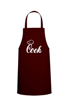 Cook Özel Baskılı Chef Mutfak Önlüğü Bordo TTMO0503 - 1