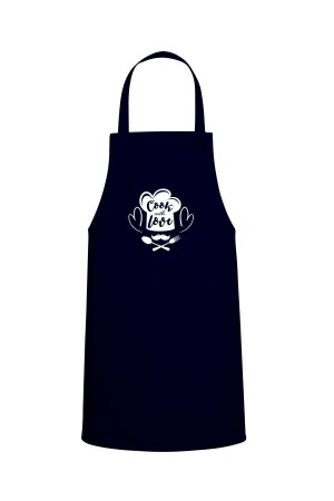 Cook With Love Written Special Print Chef Küchenschürze Marineblau TYC00597864159 - 2