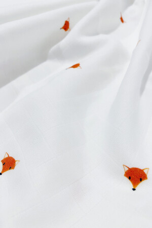 Cool Fox besticktes Musselin-Bezugsset aus 100 % Baumwolle (90 x 90 cm, 2 Stück) BABYMUSLIN0104 - 7