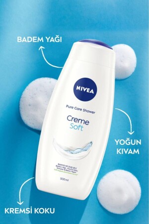 Creme Soft Kremsi Dokunuş Banyo Ve Duş Jeli 500ml- Vücut Nemlendirici- Badem Yağı- Pürüzsüz Cilt - 8