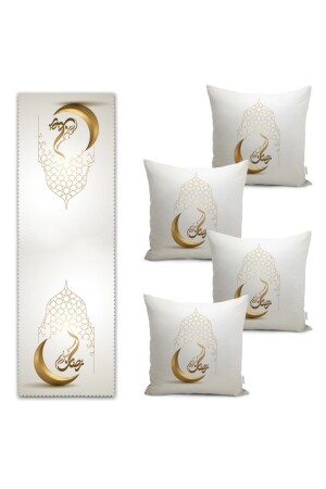 Crescent Design Ramadan-Motiv, modernes Läufer- und Wurfkissenbezug-Set, 43 x 43 - 2