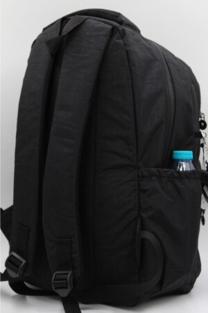 Crinkle-wasserdichter Stoff, schwarze Farbe, großer Unisex-Schulrucksack und Reisetasche // 1700 610001 - 10