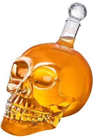 Crystal Head Kuru Kafa Cam Şişe Viski Likör Hediyelik Sürahi 350 Ml AD-394 - 1