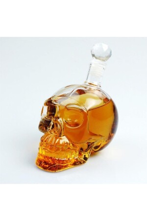 Crystal Head Kuru Kafa Cam Şişe Viski Likör Hediyelik Sürahi 350 Ml AD-394 - 6