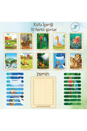 Cubuk-Puzzle, 10er-Set, Tierpuzzle, Montessorri-Puzzle, Tierpuzzle, 10-teiliges Puzzle CP - 5