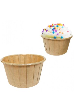 Cupcake-Kapsel aus Kraft-Naturpapier, 25 Liter - 5