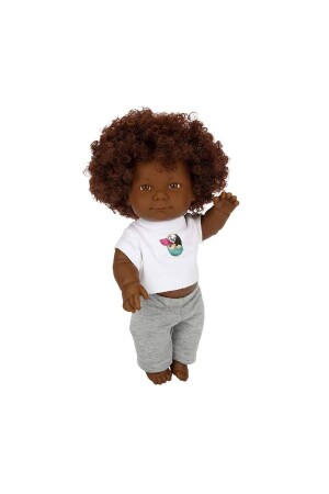 Dada Curly Haired Toy Schwarze männliche Fleischpuppe – 35 cm - 2