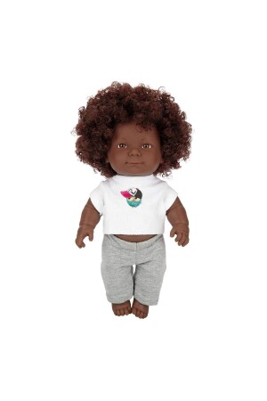 Dada Curly Haired Toy Schwarze männliche Fleischpuppe – 35 cm - 4