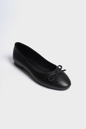 Damen-Ballerinas aus echtem Leder mit Schleife und runder Spitze - 6