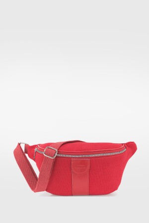 Damen-Gürteltasche aus Segeltuch in Rot, gewebt, 213 - 3