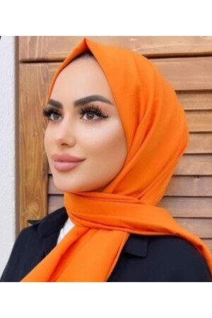 Damen-Hijab aus Baumwolle, Jazz-Modell – 3er-Set Grün > Orange > Rosa - 6