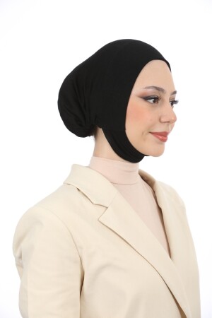 Damen-Hijab mit großem Volumen, praktischer, rutschfester Haube, die unter den Hals und das Kinn reicht - 4