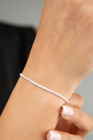 Damen-Silberarmband mit weißem Zirkonstein und Wasserweg für Damen - 2