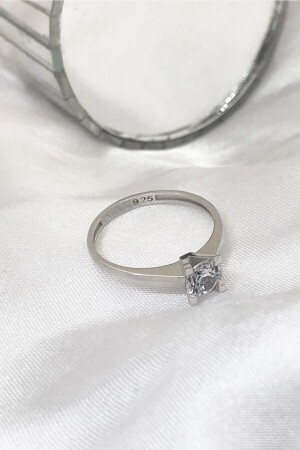 Damen-Solitärring aus 925er-Sterlingsilber, Heiratsantrag, Geschenk für Liebhaber, Ehering - 6