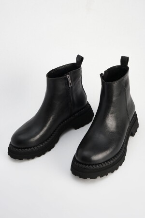 Damen-Tagesstiefel mit Reißverschluss und dicker Sohle Terase Schwarz - 1