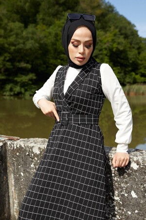 Damenkleid mit Gilet-Gürtel - 4