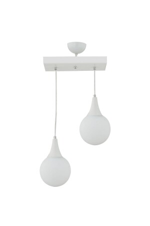 Damla 2 Li Sıralı -Led Ampul Dahil Modern Koridor Mutfak Salon Sarkıt Avize 3062-1750-2S-WH-A - 8