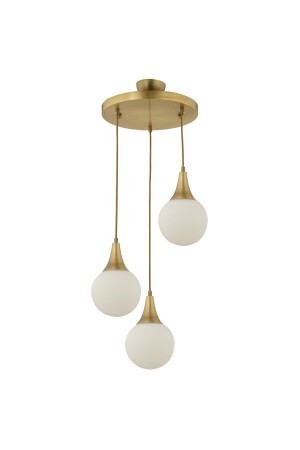 Damla 3-teiliger runder Antik-Kronleuchter – inklusive LED-Glühbirne, moderner Flur, Küche, Wohnzimmer, Hängelampe, Kronleuchter 3062-1750-FR-A-1 - 10