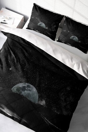 Dark Moon 3D-Doppelbettbezug-Set aus Baumwollsatin monohome3367 - 1