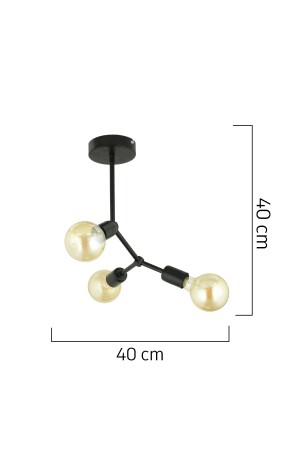 Darvin 3-teiliger schwarzer Kronleuchter für modernes junges Zimmer, Küche, Schlafzimmer, Retro-Wohnzimmer, 3509-03-BL - 4