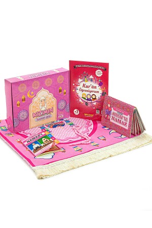 Das Anbetungsset meiner Tochter „Ich lerne Gebet und Koran“-Gebetsmatten-Set für Kinder in Rosa - 1