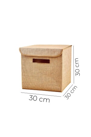 Deckelbox mit Jute-Ledergriff - 4