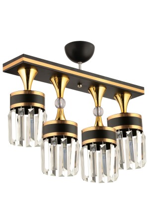 Deep 4-Plus Panel Black to Gold Crystal Stone Modern Lighting 4014 - 7