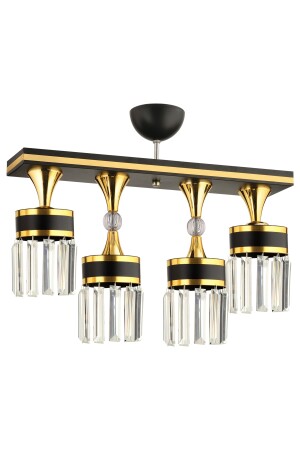 Deep 4-Plus Panel Black to Gold Crystal Stone Modern Lighting 4014 - 8