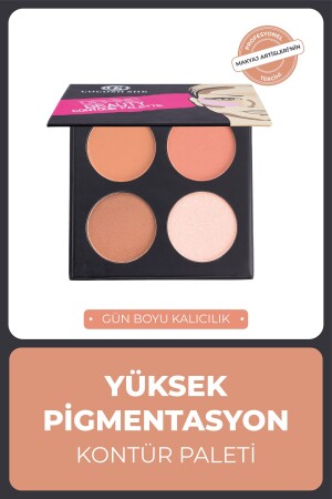 Define Beauty 4'lü Kontür- Aydınlatıcı- Allık- Bronzer Makyaj Paleti- Yüksek Pigmentasyon - 2